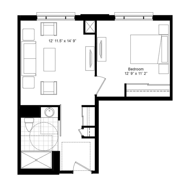 Pickering memory care one bedroom floor 2