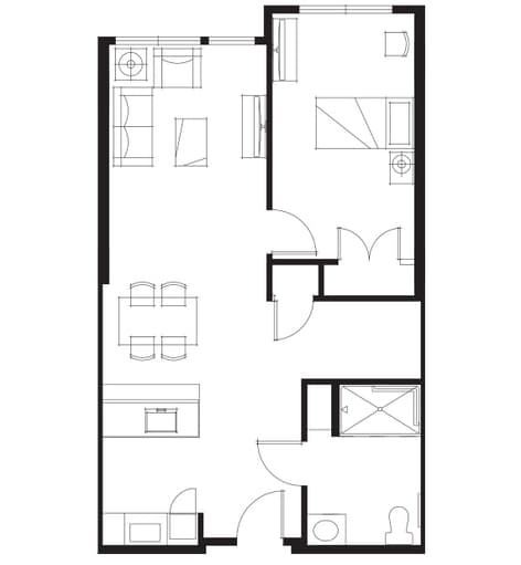 Edgemont_One_Bed+Den_AL Edgemont floorplan for a one-bedroom suite with a den.