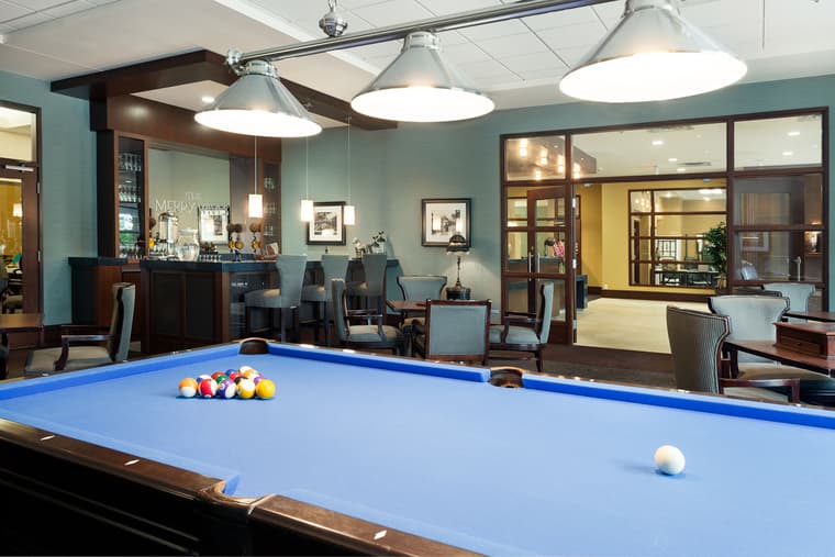 Riverside - Pub - Billiards Table 2 Billiard table in pub at Amica Riverside senior living residence.