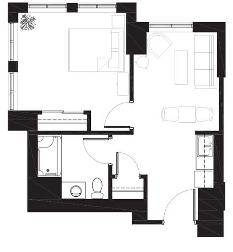 Unionville - Memory Care - 1 bedroom Unionville_MC_OneBed_225
