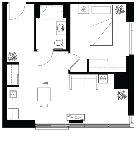 Riverside - Assisted Living - 1 Bedroom Windsor_AL_OneBed