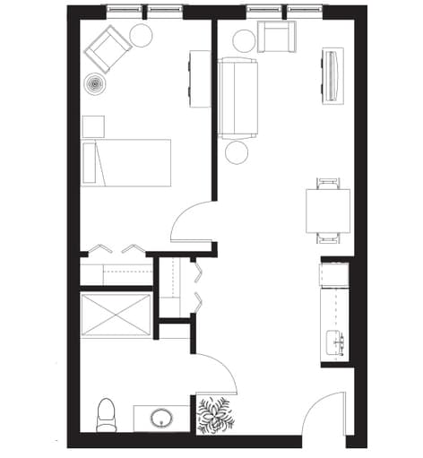 On The Gorge - Assisted living - One Bedroom TheGorge_AL_onebedroom