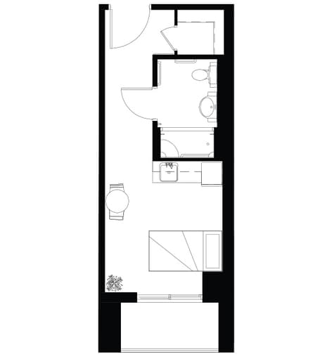 Amica London Assisted Living Studio Floor Plan Studio unit floor plan
