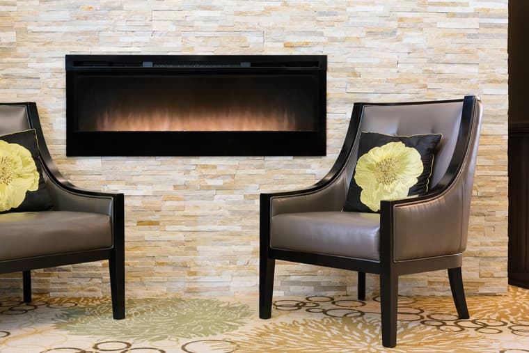 Amica Beechwood Village Lobby Amica Beechwood Village senior retirement residence lobby with fireplace.